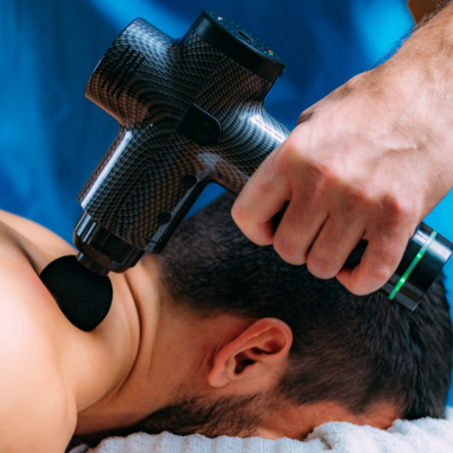 Séance de pistolet massage
